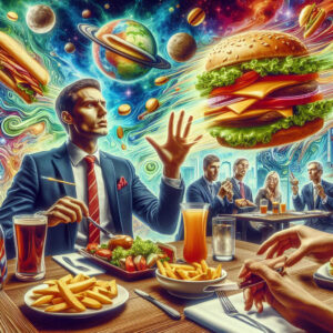 business lunch clubs lunch learn at burger sandwich restaurant graphic